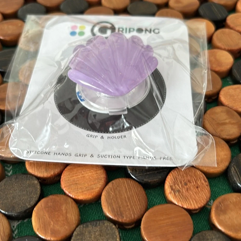 Gripong Purple Glittery Shell Phone Grip